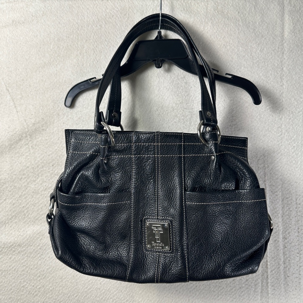 Tignanello Black Leather Shoulder Bag